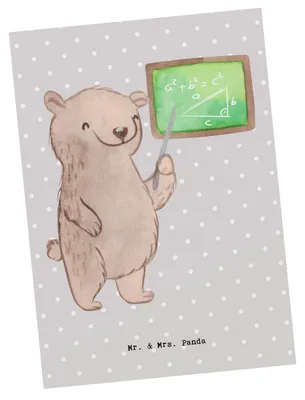 Produktbild von Mr. & Mrs. Panda Postkarte Mathematiker Herz - Grau Pastell - Geschenk, Uni, Postkarten, Mathe Vorlesung, Bachelor, Master, Grußkarte, Ansichtskarten, bildkarte