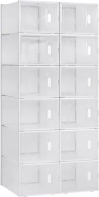 Produktbild von Happyment Schuhbox PRO – 12er Set – Transparente Sneakerboxen – Stapelbare Aufbewahrungsbox – Schuhregal – Schuhaufbewahrungssystem