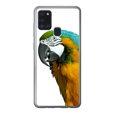 Produktbild von MuchoWow® Handyhülle Schutzhülle Hülle für Samsung Galaxy A21s Papagei - Vogel - Federn - Porträt Silikon Softcase Handy Hülle - Hartschale