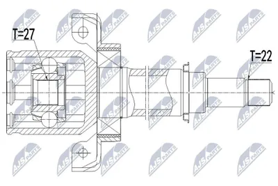 Produktbild von NTY Gelenksatz Antriebswelle Vorne Rechts passend für MERCEDES-BENZ A-Klasse (W169) NPW-ME-107