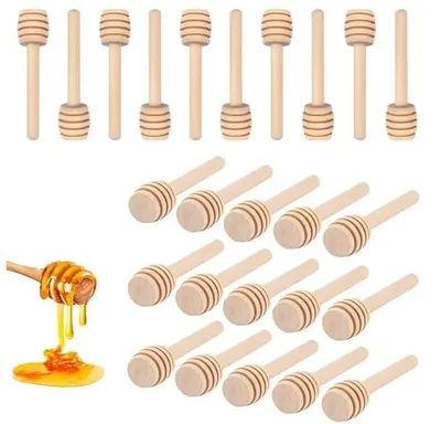 50 Holz-Honigstäbchen, Rührstäbchen, 8 x 2 cm, Honigdipper