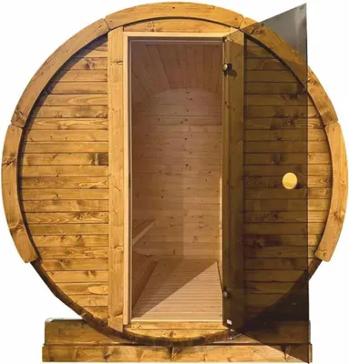 Produktbild von Casa Padrino Luxus Außensauna Naturfarben / Anthrazit 190 x 220 cm - Massivholz Gartensauna
