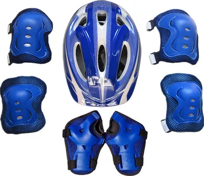 Produktbild von Kinder Kinder Rollschuhe Fahrrad Schutzhelm Knie Ellenbogen Handgelenkschutz Pad Set-Dunkelblau