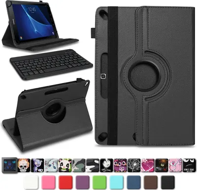 Produktbild von Tablet Tasche+Tastatur für Samsung Galaxy Tab A 10.1 2016 Hülle Schutzhülle Case Cover 360 DrehbarFarben:Schwarz