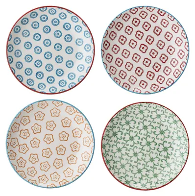 Retro Schoteltjes rund ø 13 cm, Keramik, Set mit 4 Stück