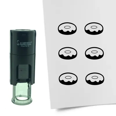 Produktbild von CombiCraft Selbstfärbender Stempel 'Donut' in der Farbe Schwarz, Ø10mm