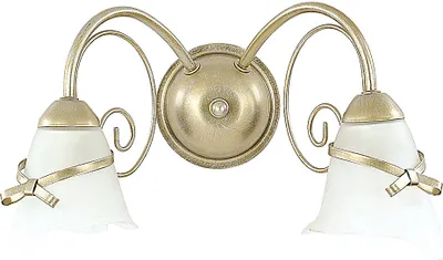 Immagine prodotto di Lampada da parete floreale KOKARDA oro vetro metallo 2 luci E14 lampada da parete soggiorno camera da letto corridoio