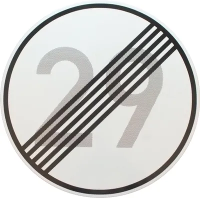 Produktbild von ORIGINAL VERKEHRSZEICHEN Nr. 282 mit Zahlenkombination ENDE 29 km/h  Geburtstagsgeschenk  Geburtstagsschild Straßenschild Verkehrsschilder Schild Schilder Straßenzeichen Straßenschilder