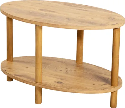 Produktbild von Couchtisch 'Højreby' oval Beine aus Buchenholz 70 x 44 x 43 cm Holzoptik