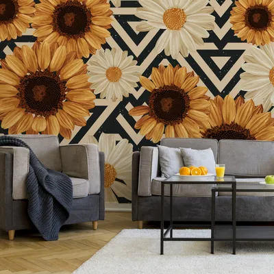 Produktbild von Muralo XXL Selbstklebende FOTOTAPETE Optische Gaensebluemchen Sonnenblumen (B) 180 cm x (H) 120 cm Tapete Wandtapete WOHNZIMMER SCHLAFZIMMER 5163