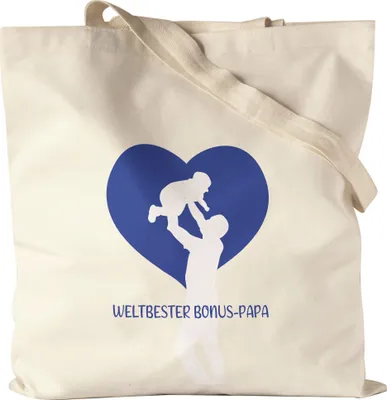 Produktbild von Weltbester Bonus-Papa Jutebeutel Stoffbeutel Canvas Spruch Herz Vatertag Geschenkidee Bester Stiefvater