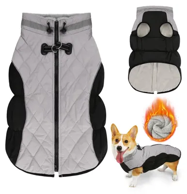 Obrázok produktu pre Nepremokavá bunda pre psa na zimu s reflexnými pruhmi a otvorom na postroj (veľkosť XL)