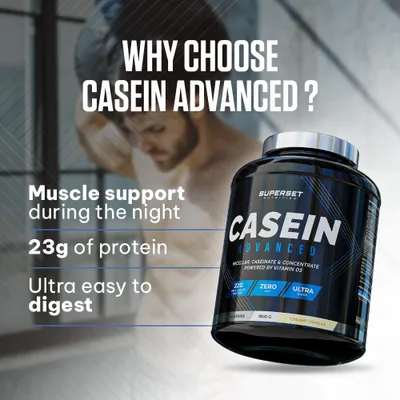 Image de Caséines - Superset Nutrition - 100% CASEIN ADVANCED (1,8kg) - Saveur Chocolat