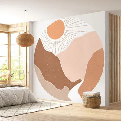 Produktbild von Runde Tapete / Kreis - Lumaléa - Boho - Premium-Papier 185 g, abwaschbar - Durchmesser 130 cm
