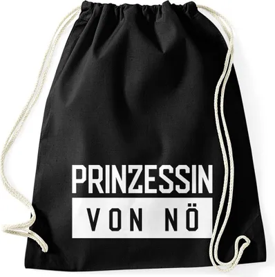 Produktbild von Turnbeutel Prinzessin von nö Spruch Moonworks® schwarz unisize