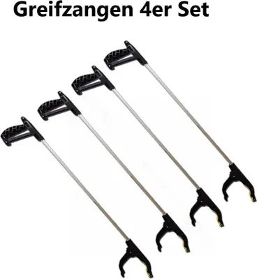 Produktbild von Kinzo Greifzange Greifzange Müllzange im 4er Set - 76cm Lange Greifhilfe für Senioren, Müll, Laub, Blätter, Greifarm, Greifer, Müllgreifer