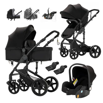 Zdjęcie produktu dla Wózek dziecięcy, 3 w 1, Maksymalne obciążenie 20 kg, Kompaktowy rozmiar po złożeniu, Czarny