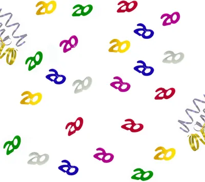 Produktbild von Oblique Unique Konfetti 20 Geburtstag Party Jubiläum Streudeko Tisch Deko bunt 14g