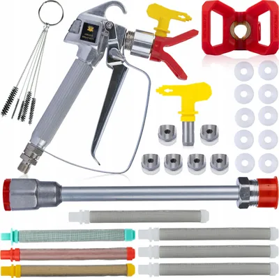 Zdjęcie produktu dla Rosfix Zestaw Pistoletu Natryskowego 517 – Profesjonalny Pistolet Natryskowy, Lanca 30 cm, Filtr, Osłona Dyszy, Uszczelki
