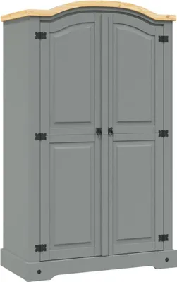 Immagine prodotto di vidaXL Armadio in legno di pino stile Messico 2 porte grigio
