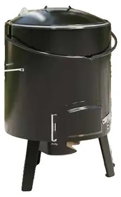 Obrázek produktu pro Venkovní gril/pekač, robustní ocelová konstrukce, přenosný design, černá barva