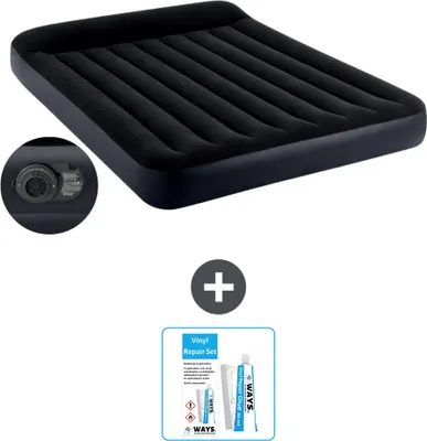 Produktbild von Intex Luftbett - 2 Personen - 152 x 203 x 25 cm - Blau - Inklusive Pumpe - Reperaturset