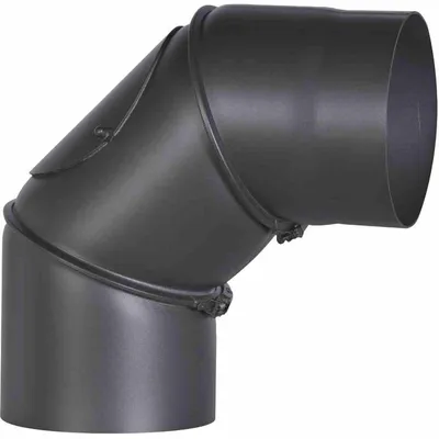 Image de FIREFIX Coude de tuyau de poêle 90°,Ø150mm,sw réglable avec porte,noir
