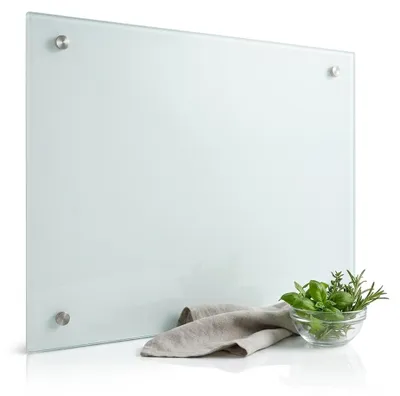Produktbild von Mucola Küchenrückwand Spritzschutz Fliesenspiegel Küche Wandschutz Glas 6mm ESG - Weiß 90x50CM