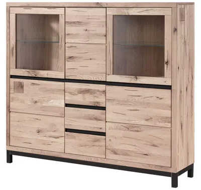 Produktbild von MASSIVMOEBEL24.DE Highboard Wildeiche 166x40x148 bianco geölt VILLANDERS #207