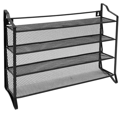 Obrázek produktu pro Police na koření a organizér – čtyřpatrová železná police – na pracovní desku – 34,5 × 10 × 23,5 cm – výška police 5,5 cm – nosnost 5 kg – hmotnost 4,5 kg