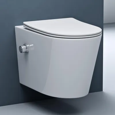 Produktbild von doporro Hänge-WC mit Bidet Funktion Weiß Wand-WC Toilette mit Soft-Close Spülrandloses aus Keramik Hänge-Toilette Aachen601