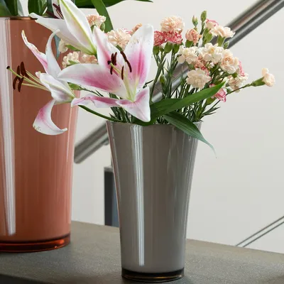 Produktbild von Vase „Fizzy“ Ø16cm H27cm Platingrau Blumenvase Dekoration Kunststoff