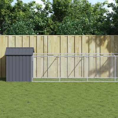 Productafbeelding van Hondenhuis met dak, antracietkleurig, 117x813x123 cm, van verzinkt staal