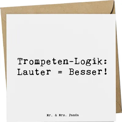 Produktbild von Mr. & Mrs. Panda Grußkarte Spruch Trompeten Weisheit - Weiß - Geschenk, Instrument, Trompeter, Musiker, Klappkarte, Musik, laut, jazzig, Lernen, Blasinstrumente