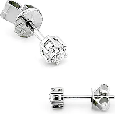 Produktbild von 585er Weißgold Diamanten Ohrstecker 6er Krappe - 0,30 ct.