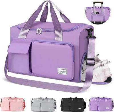 Produktbild von Wasserfester Reisekoffer mit Schuhfach für Männer und Frauen, Leder, Paar, 40-60 cm