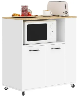Immagine prodotto di Carrello da Cucina con Armadietto e Ripiani Scaffale Portaspezie 75x40x80,5 cm color Rovere e Bianco