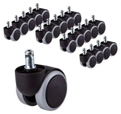 Image de Solidchoice - Ensemble de 20 roulettes en caoutchouc pour chaises - Roulettes de remplacement pour chaises de bureau