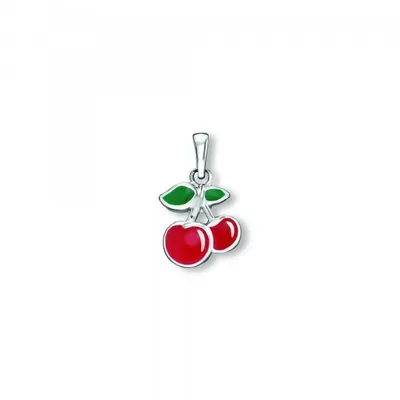Image de Pendentif cerise en argent 925/- rhodié