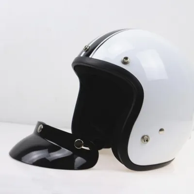 Zdjęcie produktu dla Uniwersalna czarna osłona na kask motocyklowy z trzema zatrzaskami, z otwartą twarzą, osłona przeciwsłoneczna, wizjer
