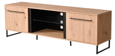 Produktbild von Sutrio - TV-Möbel, 171x42x54h cm Braun Eiche Astknoten, 2 Ablagen