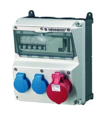 Produktbild von Mennekes STECKD.KOMB. 2XSCHUKO-1XCEE16A (920235 M.FI+AUTOMAT)