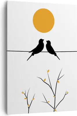 Produktbild von Bild auf Leinwand - Leinwandbild - Einteilig - Bild Vögel Sonne - 70x100cm - Wand Bild - Wanddeko - Wandbilder - Leinwanddruck - Wanddekoration - Leinwand bilder - Wandbild - PA70x100-4772