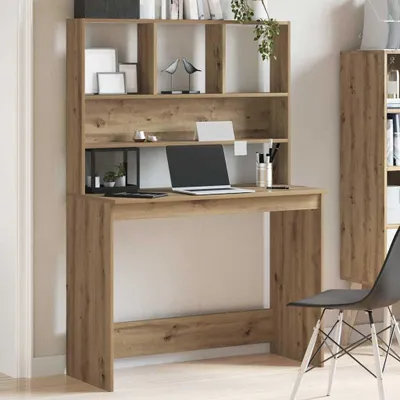 Image de Maison Exclusive - Bureau avec étagère Chêne Artisan 102x45x148cm Matériau dérivé du bois