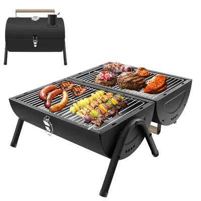 Produktbild von Camping Grill Holzkohle Mini Grill Campinggrill Holzkohlegrill Klein Tragbarer Grill Klappgrill Holzkohle FüR Outdoor Kochen, Camping Und Picknick