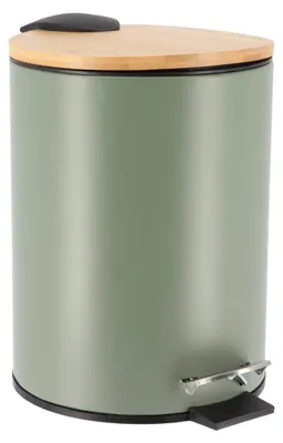 Produktbild von Tendance Badezimmereimer/Abfalleimer Bamboo vibe - soft close - olivgrun - 3 Liter - Metall