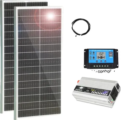 Obrázek produktu pro Solární panel, monokrystalický materiál, odolná konstrukce, 300w 12vx220v 1000w