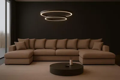 Produktbild von Kaiser Möbel Ecksofa mit schlaffunktion und bettkasten, Sofa U-form, Couch U-form Gabon stoff Zoom Braun