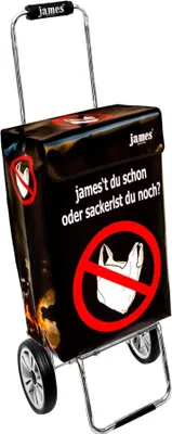 Obrázok produktu pre Nákupný vozík James - NOPLASTIC-SACKL - robustný nákupný vozík s individuálnym dizajnom - jednofarebný: čierny v prevedení: Chrome19