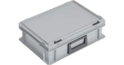 Produktbild von Lockweiler Kunststoffkoffer 10l Polypropylen mit 1 Griff L400xB300xH133mm grau stapelbar - PC10-139210110118